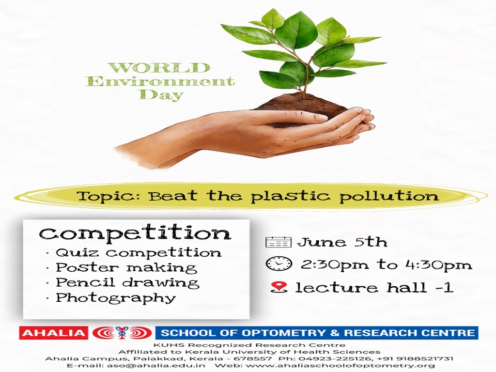 WORLD ENVIRONMENT DAY CELEBRATIONS - Ahalia School of Optometry ...