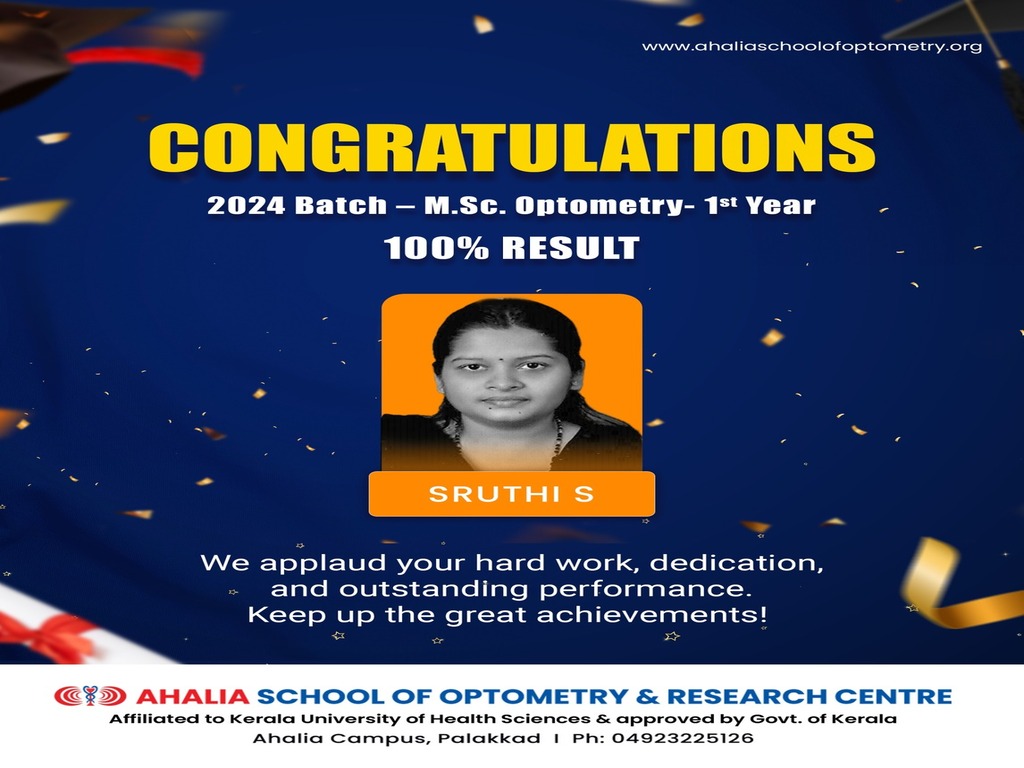 CONGRATULATIONS - Ahalia School of Optometry & Research Centre